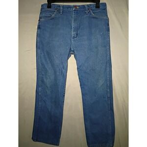 Wrangler 13MWZ Jeans Mens 36x30 Blue Cowboy Cut Western Denim Dark Wash